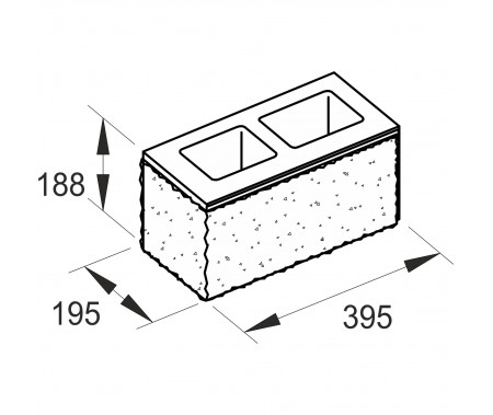 Матрица под камень стеновой 2-x пустотный ломаный угловой