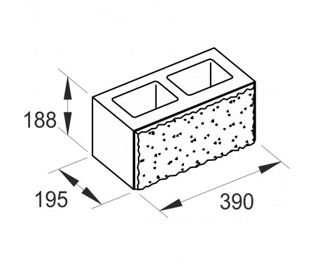 Матрица под камень стеновой 2-x пустотный ломаный рядовой
